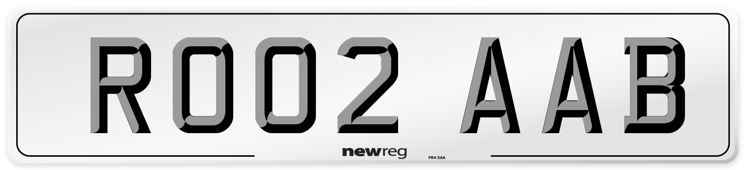 RO02 AAB Number Plate from New Reg